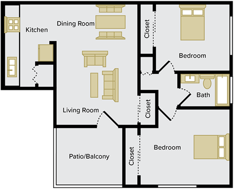 2 Bedroom apartment with Dishwasher