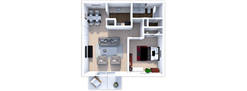 1 Bed 1 Bath Windsor Floor Plan at Addison Place