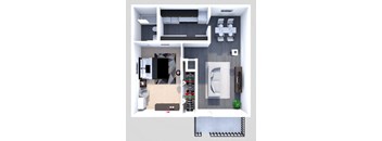one bedroom one bathroom apartment floorplan in lafayette la