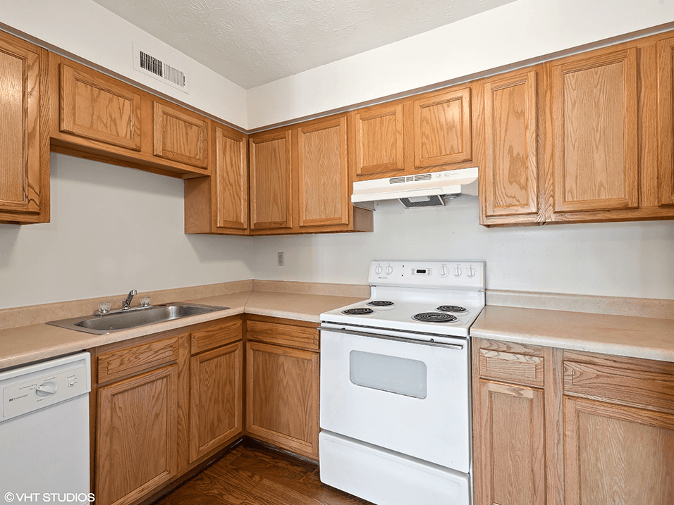 kitchen with wooden cabinets