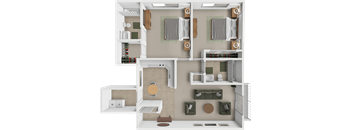 A 3D rendered image of a modern bathroom interior.