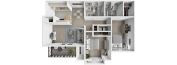 a rendering of a 3d floor plan of a house