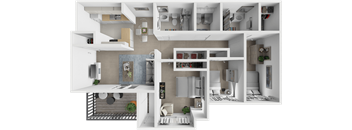 a rendering of a 3d floor plan of a house