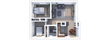 Two bedrooms, 1 bath- Abbey Run