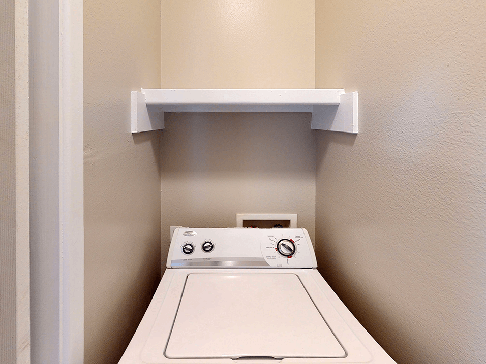 a laundry center with a washer and dryer