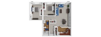 the floor plan of the 1300 sq ft studio