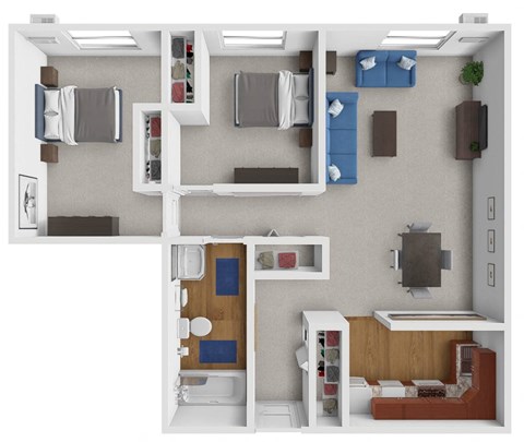 the floor plan of the 1300 sq ft studio