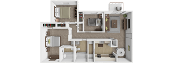 3 bed 2 bath floor plan at ardsley ridge apartments