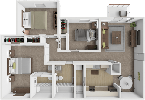 3 bed 2 bath floor plan at ardsley ridge apartments