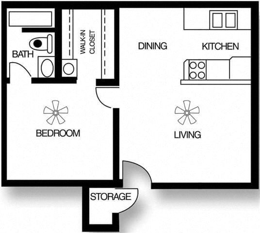 1 bedroom apartment floor plan