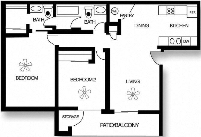 2 bedroom apartment floor plan