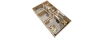 2 bed 2 bath floor plan at fairfield apartments