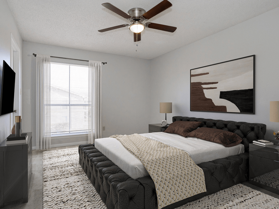 bedroom with a ceiling fan