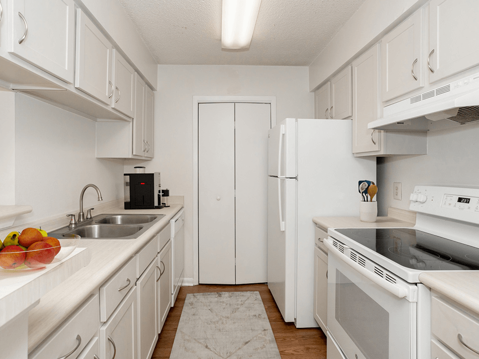 apartment kitchen with appliances