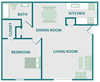 1 bed apt for rent floor plan