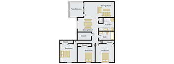 3 bedroom apartment floor plan
