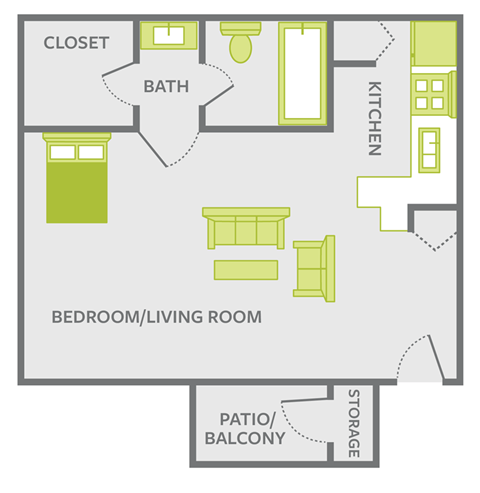 one bedroom apartment floor plan