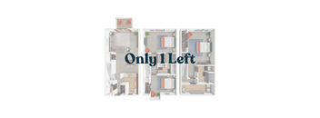 A graphic with three different layouts of a room with the words "Only I Left" in the center.