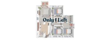 A 3D floor plan of a house layout with the text "Only I Left".