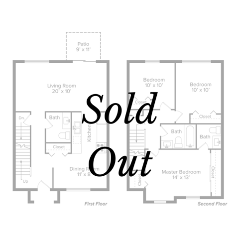 an illustration of different floor plans with sold out typography