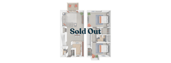 Two floor plans of a house with the words "Sold Out" in the middle.