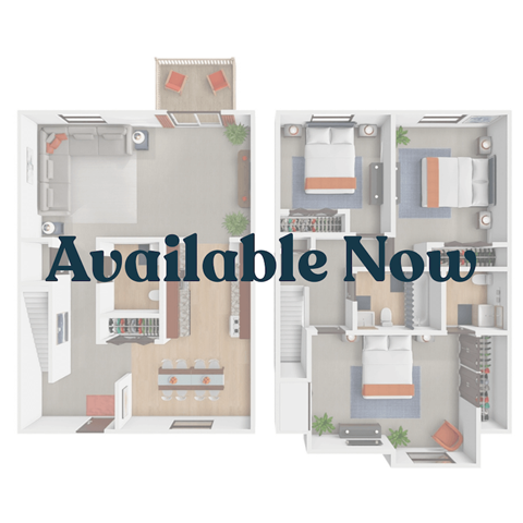 3 bed 1.5 bath floor plan available now!