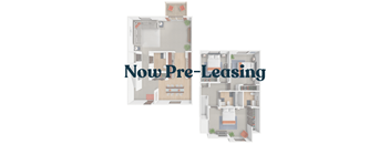 A floor plan of a house with the words "Now Pre-Leasing" written across it.