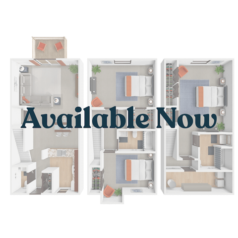 3 bed 2.5 bath floor plan available now!