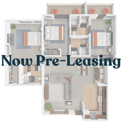 3 bed 3 bath floor plan now leasing