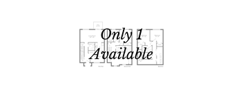 the word only 1 available with a floor plan of a house