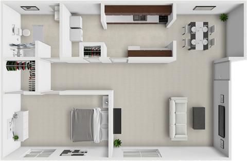 1 bed 1 bath floor plan at village on beavercreek
