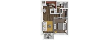a floor plan of a house with a bedroom and a bathroom