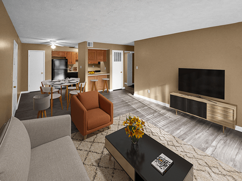 open apartment living room