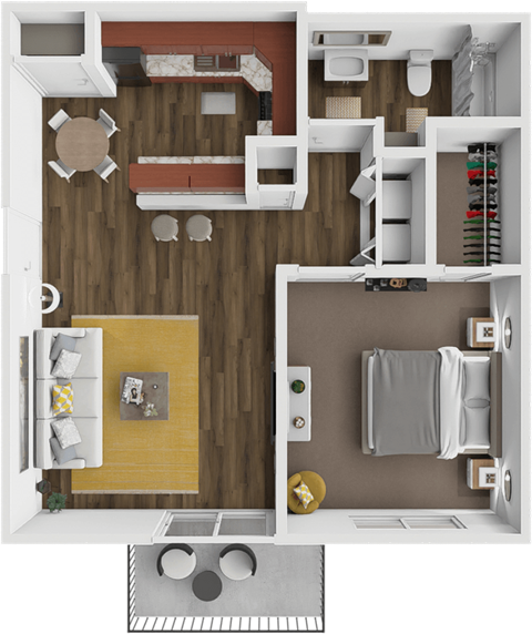 a floor plan of a house with a bedroom and a living room