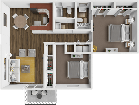 a floor plan of a house with a bedroom and a living room