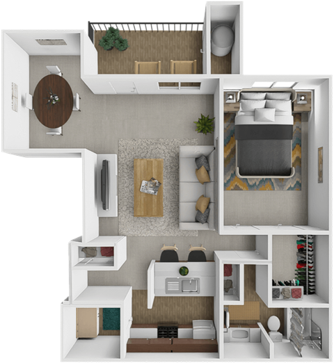 Burwick Farms apartment homes one bedroom floor plan