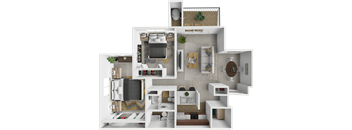Burwick Farms apartment homes two bedroom floor plan