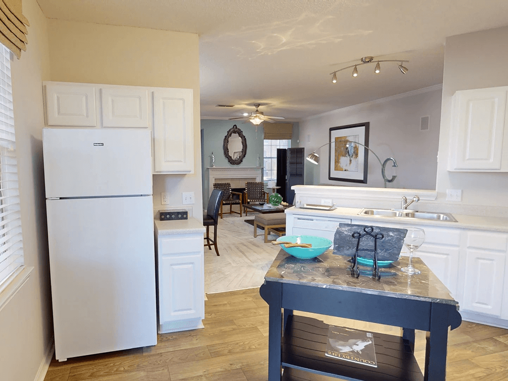 kitchen with a refrigerator