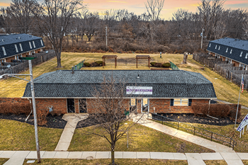 A building with a sign that says "NORTHAMPTON" in front of it.