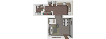 ManhattStudio floor plan at Brookfield Apartments
