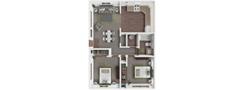 Rexford 2 bedroom floor plan at Brookfield Apartments