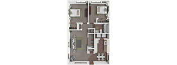 Sterling 2 bedroom floor plan at Brookfield Apartments