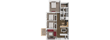 3 bed 2 bath Fir floor plan at Bavarian Woods