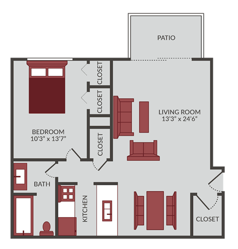a floor plan of a bedroom apartment