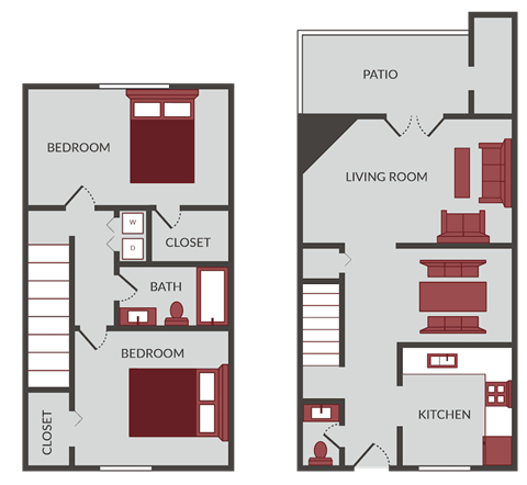 a floor plan of a bedroom apartment