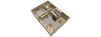 1 bed 1 bath floor plan at fairfield apartments