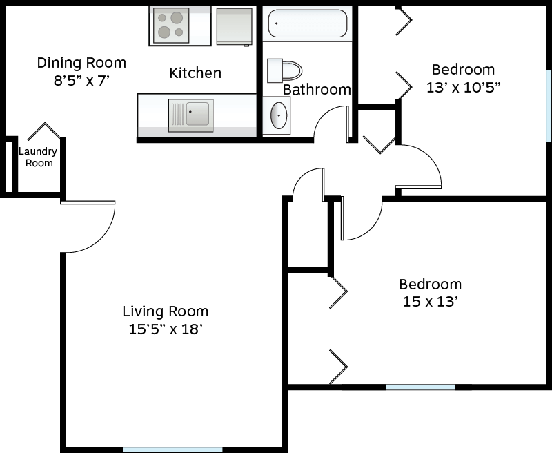 2 bedroom apartment floor plan
