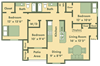 three bedroom apartment floor plan