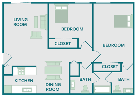 two bedroom apartment floor plan
