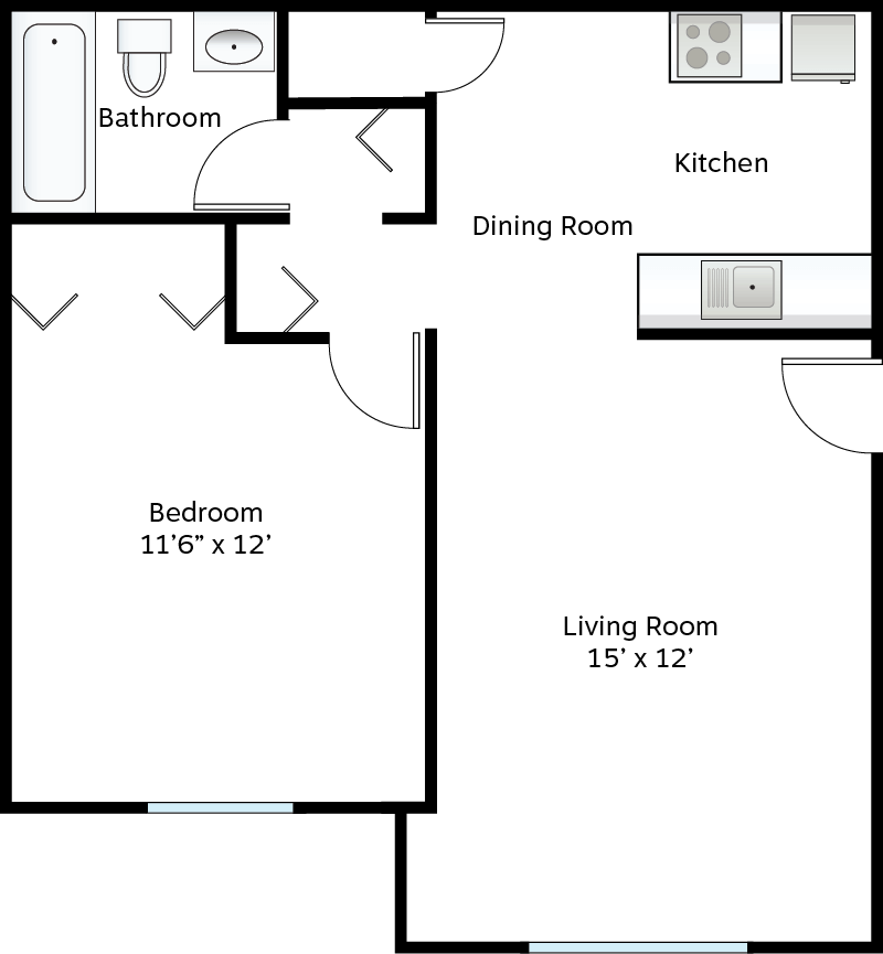 1 bedroom apartment floor plan